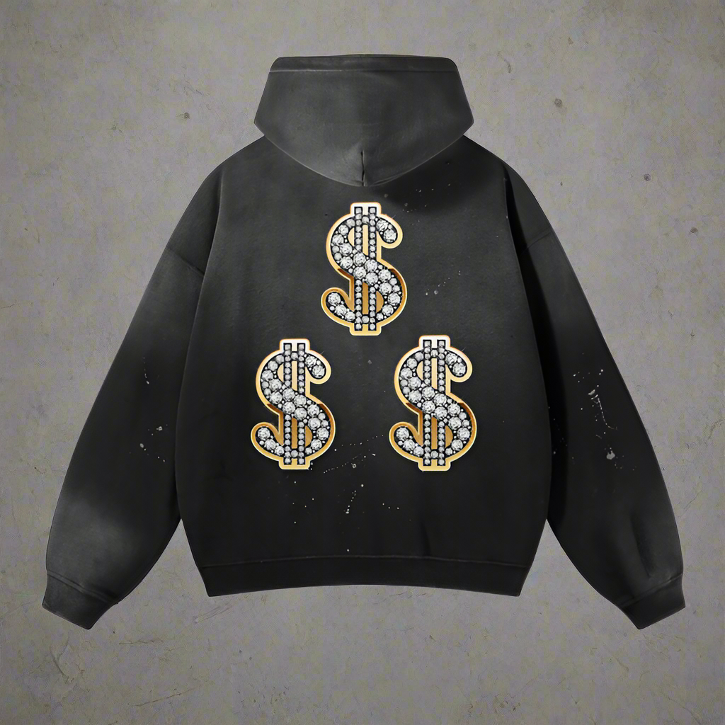 SO ICY SHMONEY 10 of 10 made- Vintage Wash  Fleece hoodie