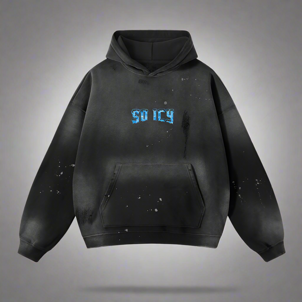 SO ICY SHMONEY 10 of 10 made- Vintage Wash  Fleece hoodie